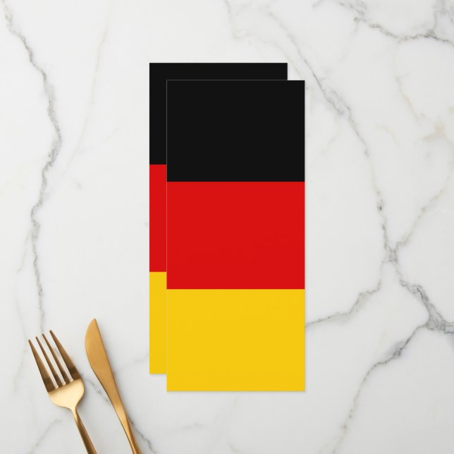 Deutsche Flagge Menükarte (Vorderseite/Rückseite Beispiel)