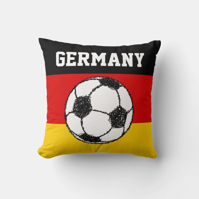 Deutsche Flagge mit Fußball Kissen (Vorderseite)