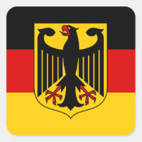 Deutsche Flagge mit Wappen-Aufkleber (Platz)