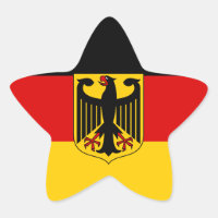Deutsche Flagge mit Wappen-Aufkleber (Star)