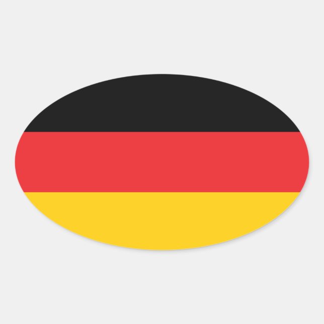 Deutsche Flagge Ovaler Aufkleber (Vorderseite)