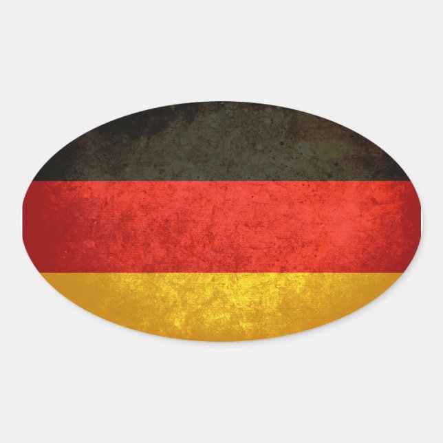Deutsche Flagge Ovaler Aufkleber (Vorderseite)