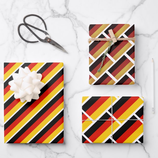 Deutsche Flagge Packpapierblätter Geschenkpapier Set (Vorderseite)