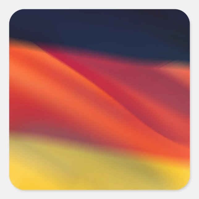 Deutsche Flagge Quadratischer Aufkleber (Vorderseite)