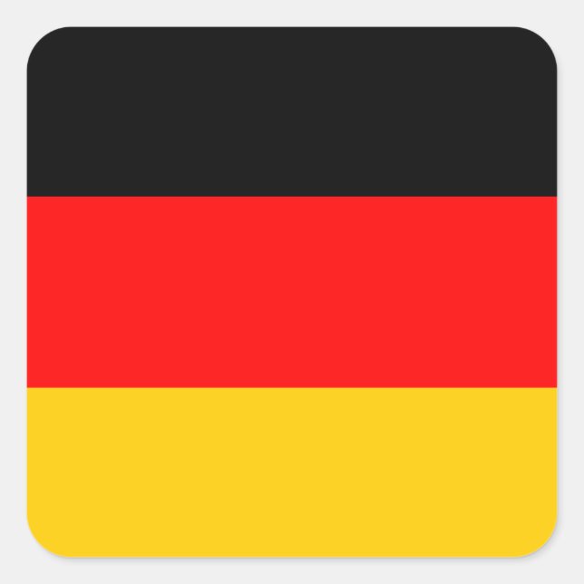 Deutsche Flagge Quadratischer Aufkleber (Vorderseite)