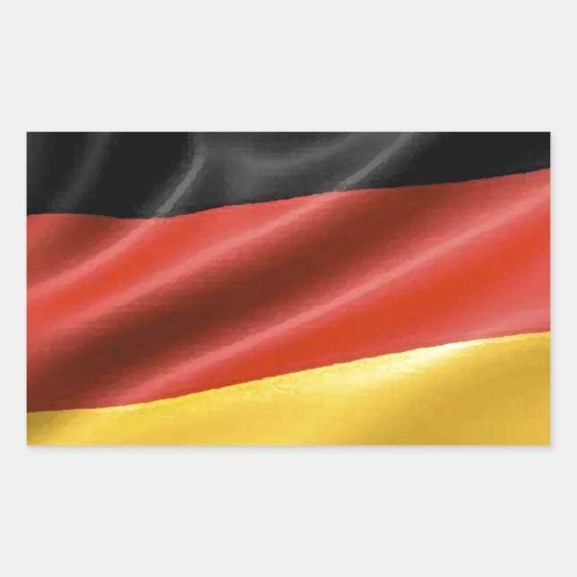 Deutsche Flagge Rechteckiger Aufkleber (Vorderseite)