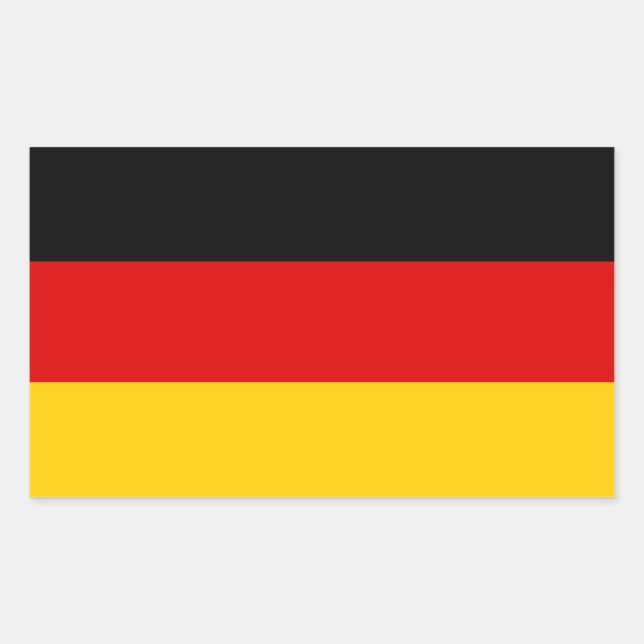 Deutsche Flagge Rechteckiger Aufkleber (Vorderseite)