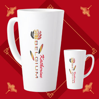 Deutsche Flagge Rose Personalisierter große Latte- Milchtasse