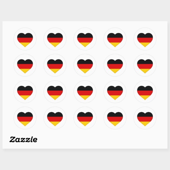 Deutsche Flagge Runder Aufkleber (Blatt)