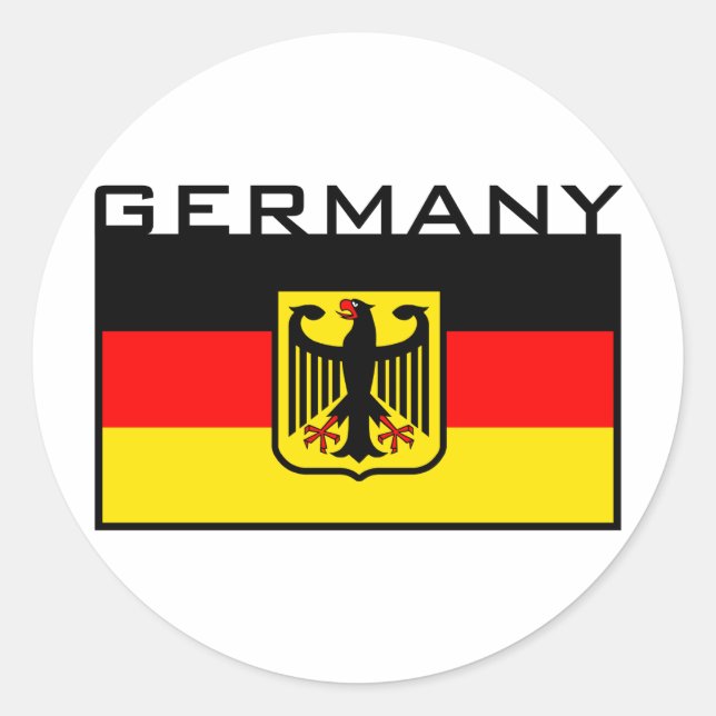 Deutsche Flagge Runder Aufkleber (Vorderseite)