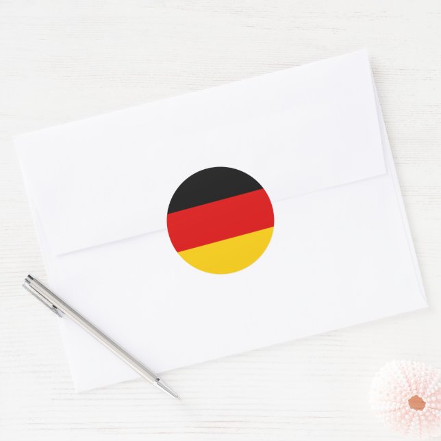 Deutsche Flagge Runder Aufkleber (Umschlag)