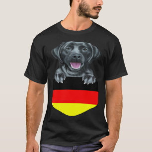 Deutsche Flagge Schwarz Labrador Retriever Hund In T-Shirt