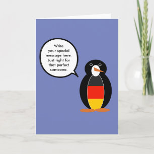 Deutsche Flagge sprechende Fräulein Pinguin Karte