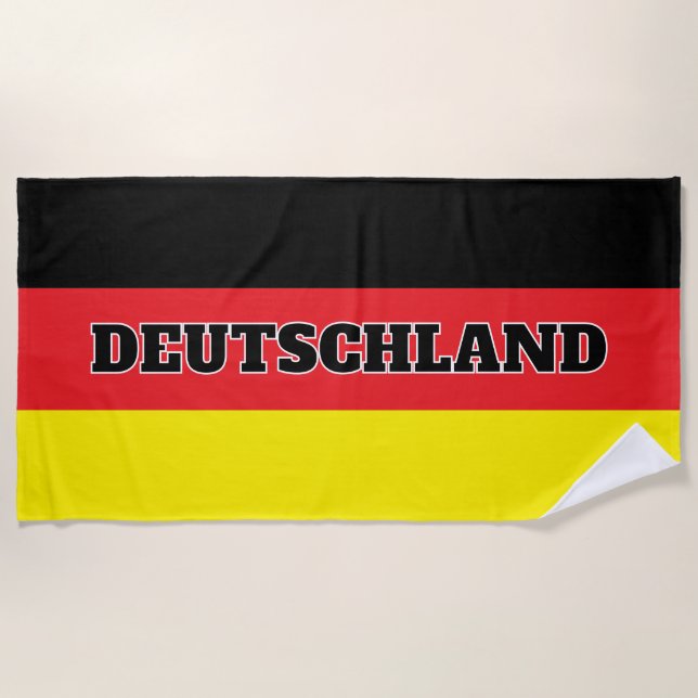 Deutsche Flagge von Deutschland personalisiert gro Strandtuch (Vorderseite)