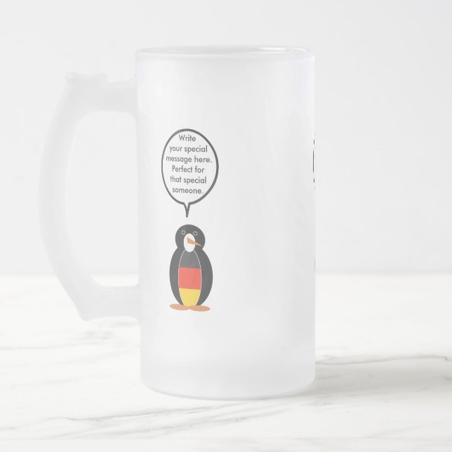 Deutsche Flagge Vortrag von Frau Penguin Personali Mattglas Bierglas (Links)