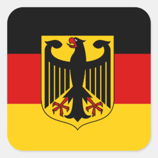 Deutsche Flagge & Wappen, Flagge Deutschlands Quadratischer Aufkleber