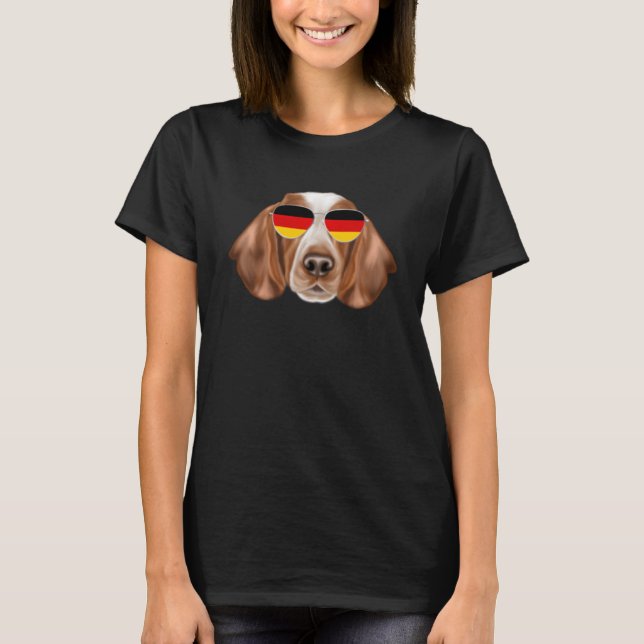 Deutsche Flagge Welsh Springer Spanier Dog Germany T-Shirt (Vorderseite)