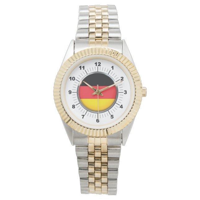 Deutsche Flagge - Zweitklone-Armbanduhr Armbanduhr (Vorderseite)