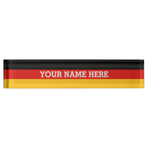 DEUTSCHE FLAGGEN-FARBEN + Ihr Text Namensplakette