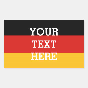 DEUTSCHE FLAGGEN-FARBEN + Ihr Text Rechteckiger Aufkleber
