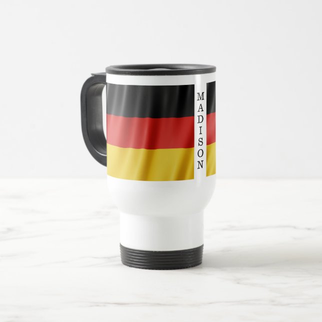 Deutsche Flaggen-Name-Tassen Reisebecher (Vorderseite Links)