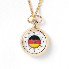 Deutsche Flaggen-Wraparound-Gold-Uhr Armbanduhr