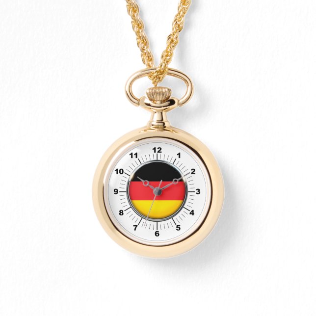 Deutsche Flaggen-Wraparound-Gold-Uhr Armbanduhr (Vorderseite)