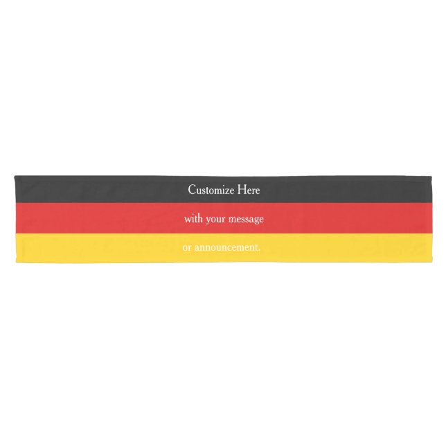 Deutsche Flaggenfarben Schwarzes Gold Personalisie Kurzer Tischläufer (Horizontal)