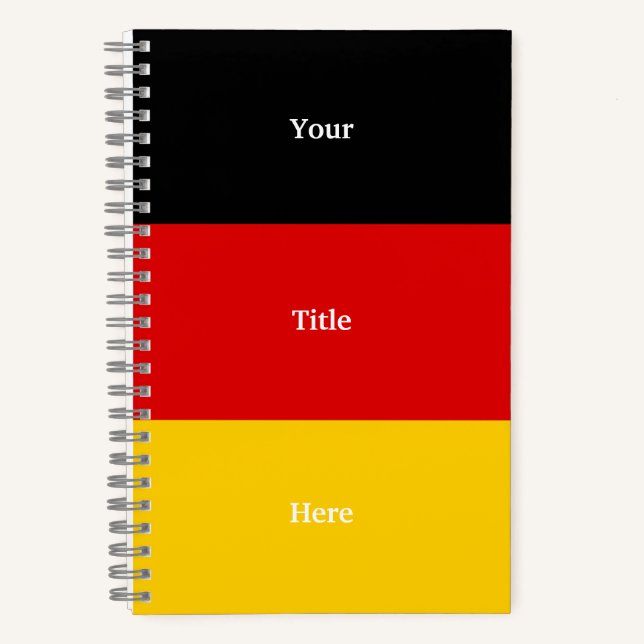 Deutsche Flaggenfarben Schwarzes Gold Personalisie Notizbuch (Vorderseite)