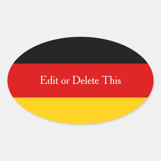 Deutsche Flaggenfarben Schwarzes Gold Personalisie Ovaler Aufkleber (Vorderseite)