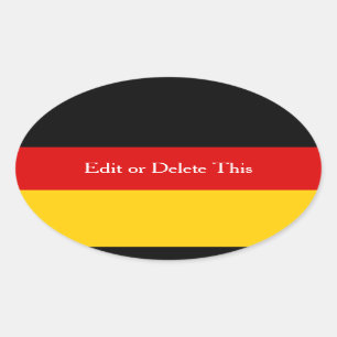 Deutsche Flaggenfarben Schwarzes Gold Personalisie Ovaler Aufkleber