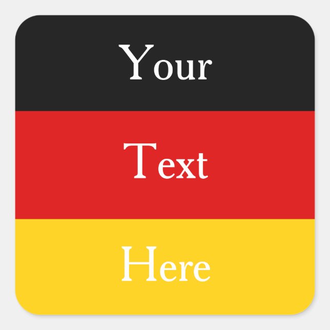 Deutsche Flaggenfarben Schwarzes Gold Personalisie Quadratischer Aufkleber (Vorderseite)