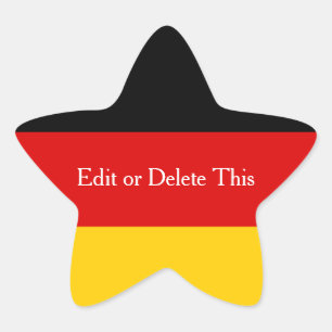 Deutsche Flaggenfarben Schwarzes Gold Personalisie Stern-Aufkleber