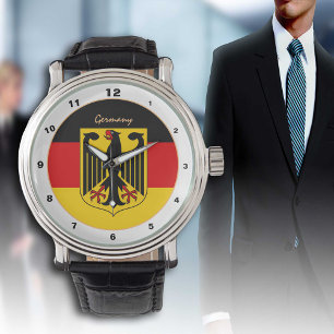 Deutsche Flaggenuhr, Adler, Deutschland Mode /Desi Armbanduhr
