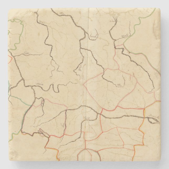 Deutsche Flüsse 2 Steinuntersetzer (Vorderseite)