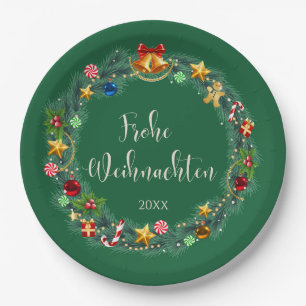 Deutsche Frohe Weihnachten Weihnachtsbaum Pappteller