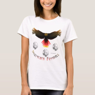 Deutsche Fußball-Eagle-Damen-Ernte-Spitze T-Shirt