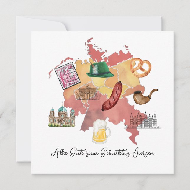 Deutsche Happy Birthday Card,Alles Gute zum Geburt Dankeskarte (Vorderseite)