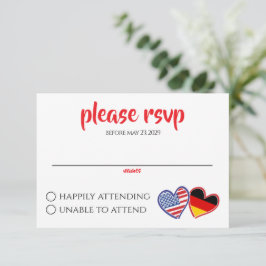 Deutsche Herzflags RSVP Karte