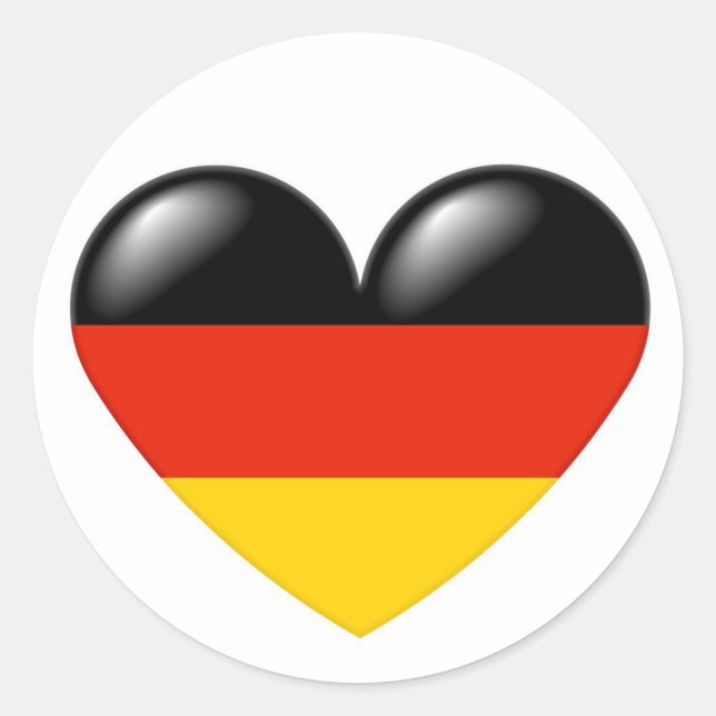 Deutsche Herzsticker - Deutsche Herz Runder Aufkleber (Vorderseite)