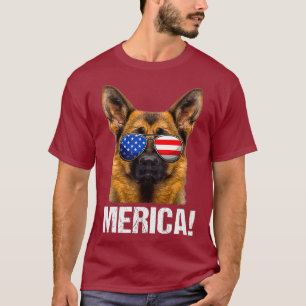 Deutsche Hirte 4. Juli Amerikanische Flagge Merica T-Shirt