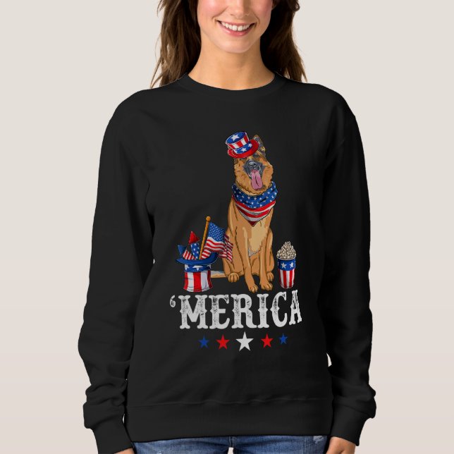 Deutsche Hirte Merica 4. Juli USA F Sweatshirt (Vorderseite)
