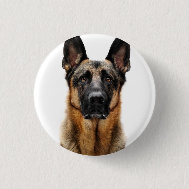 Deutsche Hirte sitzen Button (Vorderseite)