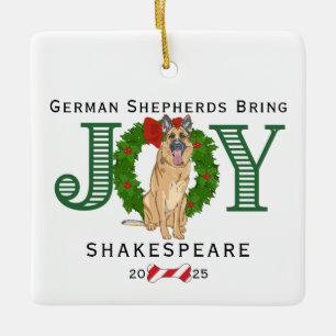Deutsche Hirten bringen Freude Keramikornament