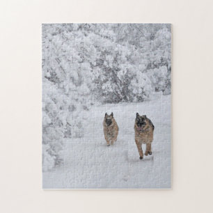 Deutsche Hirten im Snow-Jigsaw-Puzzle