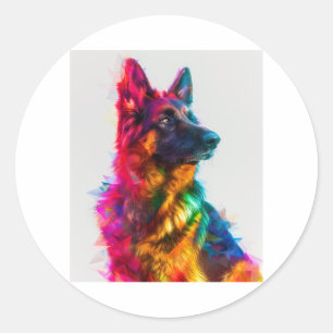 Deutsche Hirten in Prism Perfection Runder Aufkleber