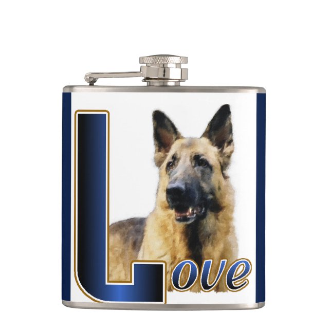 Deutsche Hirten LIEBE Geschenke Flachmann (Vorderseite)