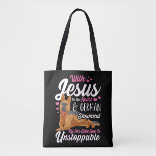 Deutsche Hirten Shirts für Frauen mit Jesus in ihr Tasche