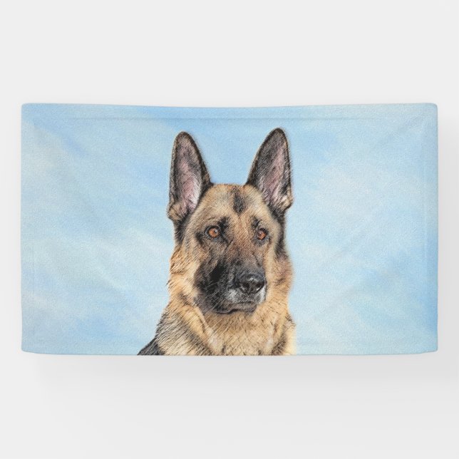 Deutsche Hirtenmalerei - Niedliche Original Hunde- Banner (Horizontal)