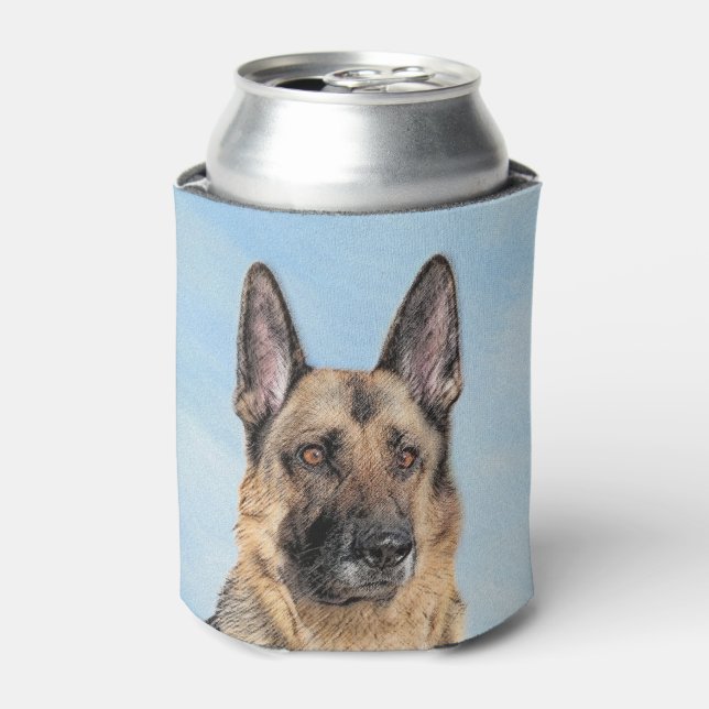 Deutsche Hirtenmalerei - Niedliche Original Hunde- Dosenkühler (Kanne Vorderseite)